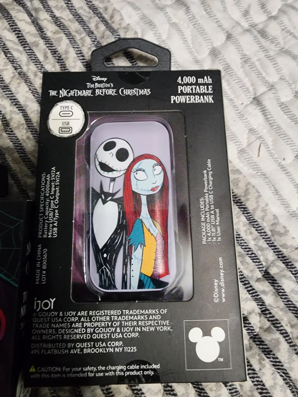Jack &Sally Power Bank Wireless Ear Buds & Touch LED Nightlight